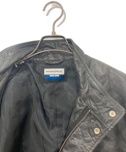 MAISON SPECIAL（メゾンスペシャル）MAISON SPECIAL (メゾンスペシャル) Buffalo Crack Leather Dress-Over Short Mods Coat/バッファローレザードレスオーバーショートモッズコート ブラック サイズ:2の古着・服飾アイテム