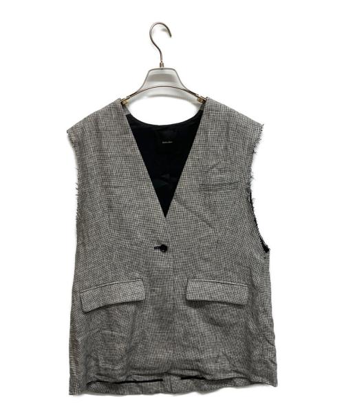 Spick and Span（スピック＆スパン）Spick and Span (スピック＆スパン) リネンスリーブレスオーバージャケット ブラック サイズ:Freeの古着・服飾アイテム