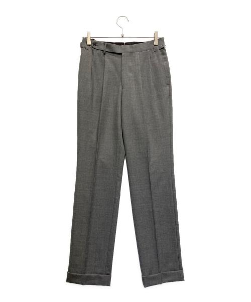 BEAMS F（ビームスエフ）BEAMS F (ビームスエフ) トロピカルウール 2プリーツ サイドアジャスター ワイドスラックス グレー サイズ:42の古着・服飾アイテム