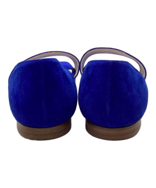 NEBULONIE（ネブローニ）NEBULONIE (ネブローニ) スクエアフラットサンダル ブルー サイズ:37の古着・服飾アイテム