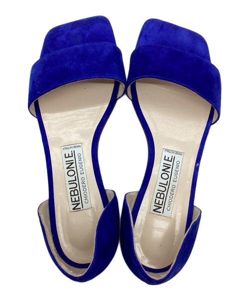 NEBULONIE（ネブローニ）NEBULONIE (ネブローニ) スクエアフラットサンダル ブルー サイズ:37の古着・服飾アイテム