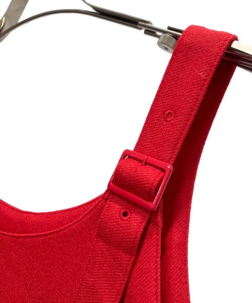 BALLSEY（ボールジィ）BALLSEY (ボールジィ) ストレッチボタニー ジャンパースカート レッド サイズ:36 未使用品の古着・服飾アイテム
