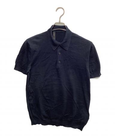 中古・古着通販】PRADA (プラダ) ニットポロシャツ ネイビー サイズ:48