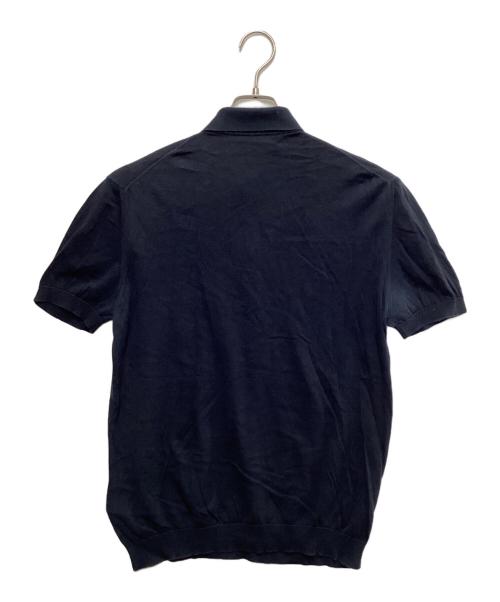 PRADA（プラダ）PRADA (プラダ) ニットポロシャツ ネイビー サイズ:48の古着・服飾アイテム