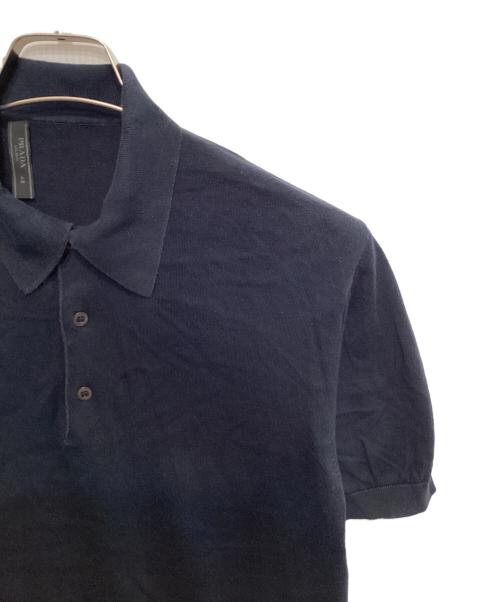 PRADA（プラダ）PRADA (プラダ) ニットポロシャツ ネイビー サイズ:48の古着・服飾アイテム