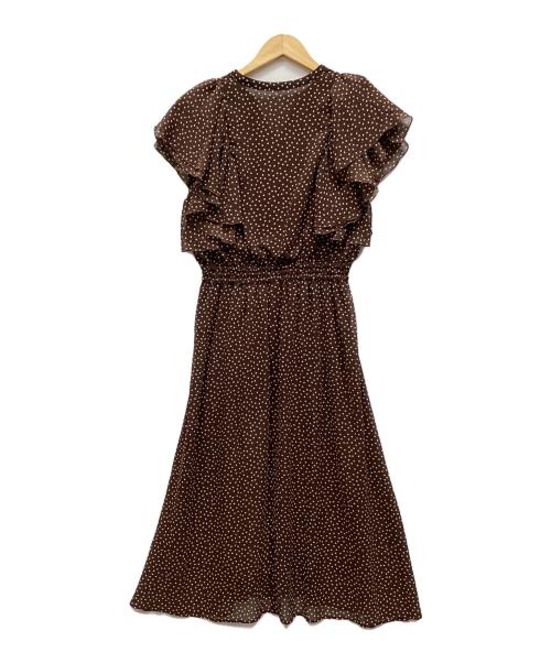 ANAYI（アナイ）ANAYI (アナイ) ミニドットシフォンラッフルワンピース ブラウン サイズ:36の古着・服飾アイテム