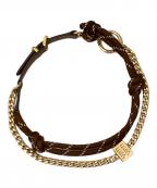 MIU MIUミュウミュウ）の古着「レザーxコードxメタル トリック/バッグチャーム」｜ブラウン