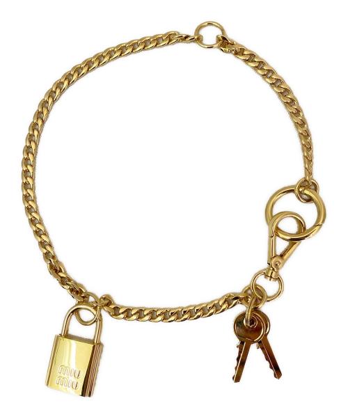 MIU MIU（ミュウミュウ）MIU MIU (ミュウミュウ) メタルキーリング トリック/バッグチャーム ゴールドの古着・服飾アイテム