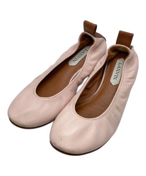 LANVIN（ランバン）LANVIN (ランバン) レザーフラットシューズ ピンク サイズ:36の古着・服飾アイテム