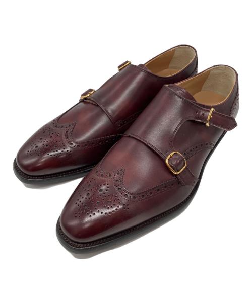 SCOTCH GRAIN（スコッチグレイン）SCOTCH GRAIN (スコッチグレイン) モデナ ウイング・ダブルモンクシューズ ボルドー サイズ:26.5の古着・服飾アイテム