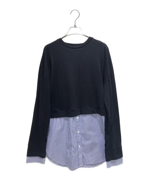 ENFOLD（エンフォルド）ENFOLD (エンフォルド) SHIRT LAYERED LONG-SLEEVES T-SHIRT ネイビー サイズ:38の古着・服飾アイテム