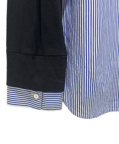 ENFOLD（エンフォルド）ENFOLD (エンフォルド) SHIRT LAYERED LONG-SLEEVES T-SHIRT ネイビー サイズ:38の古着・服飾アイテム