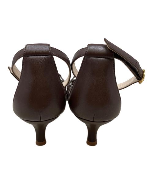 NEBULONIE（ネブローニ）NEBULONIE (ネブローニ) メッシュアンクルストラップサンダル ブラウン サイズ:38の古着・服飾アイテム