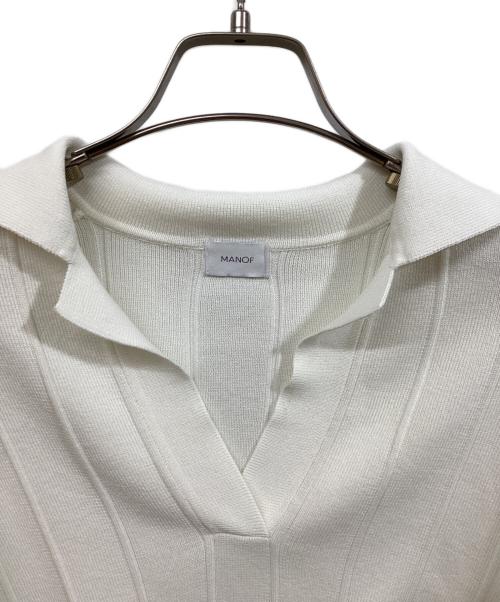 MANOF（マノフ）MANOF (マノフ) KNIT POLO TOPS ホワイト サイズ:	SIZE Freeの古着・服飾アイテム