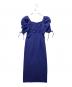 NATURAL BEAUTY BASIC（ナチュラルビューティーベーシック）の古着「サッカーオフショルIラインワンピース」｜ブルー