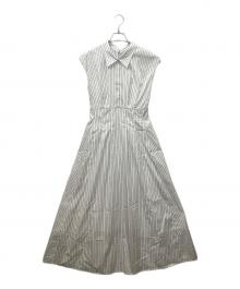 FRAY ID（フレイ アイディー）の古着「FWFO251086 2wayネックフレアシャツワンピース」｜ホワイト