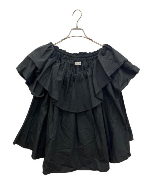 ENCHAR（エンチャール）ENCHAR (エンチャール) 2WAYフリルショルダーブラウス ブラック サイズ:FREEの古着・服飾アイテム