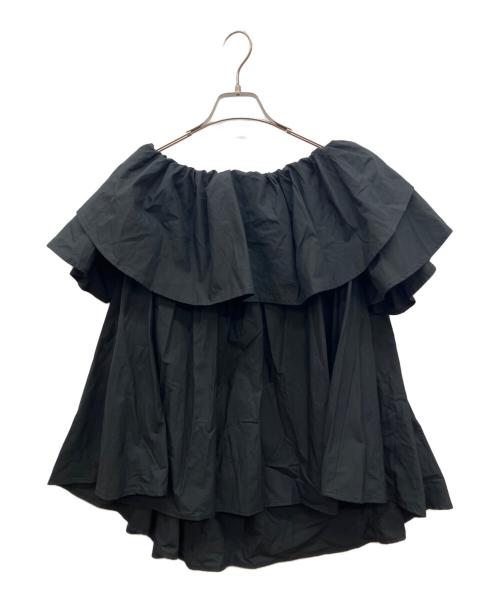 ENCHAR（エンチャール）ENCHAR (エンチャール) 2WAYフリルショルダーブラウス ブラック サイズ:FREEの古着・服飾アイテム