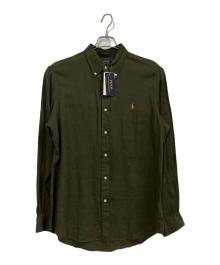 POLO RALPH LAUREN（ポロ・ラルフローレン）の古着「リネンボタンダウンシャツ」｜カーキ
