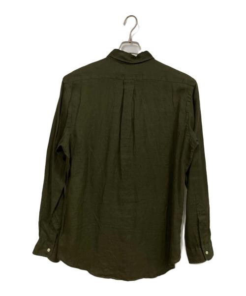 POLO RALPH LAUREN（ポロ・ラルフローレン）POLO RALPH LAUREN (ポロ・ラルフローレン) リネンボタンダウンシャツ カーキ サイズ:Lの古着・服飾アイテム