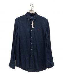 POLO RALPH LAUREN（ポロ・ラルフローレン）の古着「リネンボタンダウンシャツ」｜ネイビー