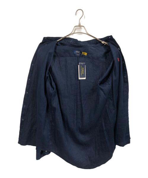 POLO RALPH LAUREN（ポロ・ラルフローレン）POLO RALPH LAUREN (ポロ・ラルフローレン) リネンボタンダウンシャツ ネイビー サイズ:Lの古着・服飾アイテム