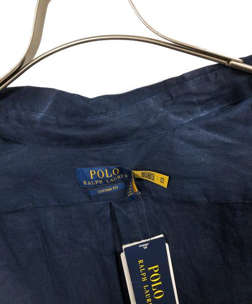 POLO RALPH LAUREN（ポロ・ラルフローレン）POLO RALPH LAUREN (ポロ・ラルフローレン) リネンボタンダウンシャツ ネイビー サイズ:Lの古着・服飾アイテム