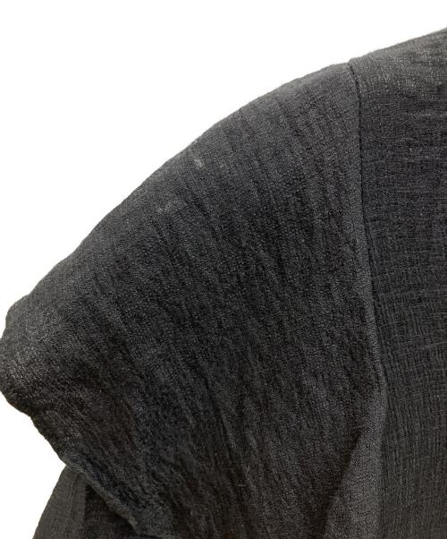 Noble（ノーブル）Noble (ノーブル) ファジーリネンラッフルブラウス ブラック サイズ:Freeの古着・服飾アイテム