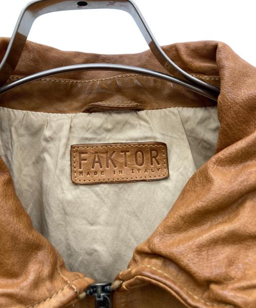 FAKTOR（ファクター）FAKTOR (ファクター) レザージャケット ブラウン サイズ:Mの古着・服飾アイテム
