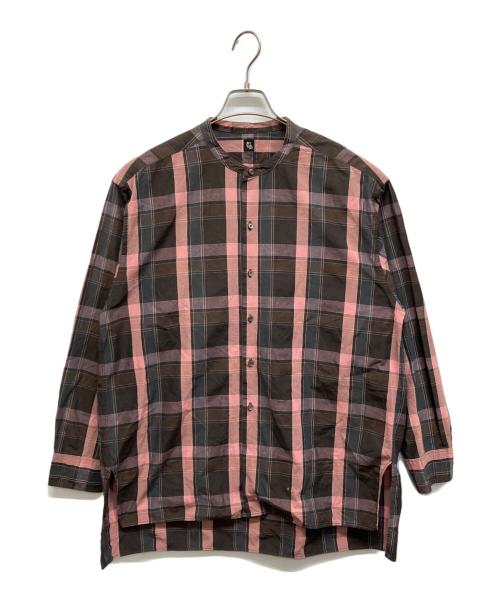 KAPTAIN SUNSHINE（キャプテンサンシャイン）KAPTAIN SUNSHINE (キャプテンサンシャイン) バンドカラーシャツ ピンク サイズ:38の古着・服飾アイテム