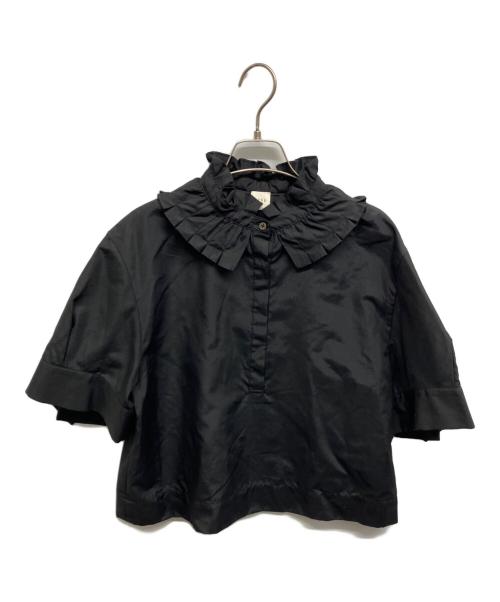 EFFE BEAMS（エッフェ ビームス）EFFE BEAMS (エッフェ ビームス) タックカラーブラウス ブラック サイズ:38の古着・服飾アイテム