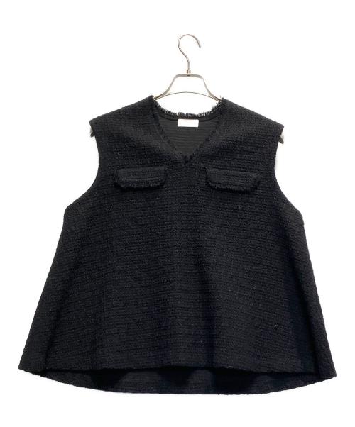 BALLSEY（ボールジィ）BALLSEY (ボールジィ) ソフトシャイニーブークレー Aラインプルオーバー ブラック サイズ:Sの古着・服飾アイテム