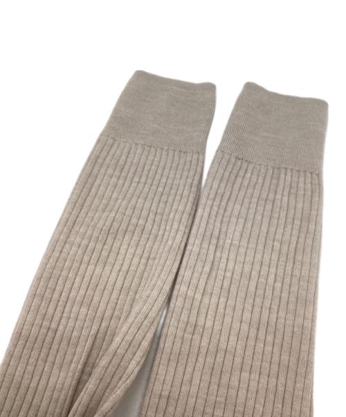 UNITED ARROWS（ユナイテッドアローズ）UNITED ARROWS (ユナイテッドアローズ) リブ クルーネック ニット ベージュ サイズ:Freeの古着・服飾アイテム