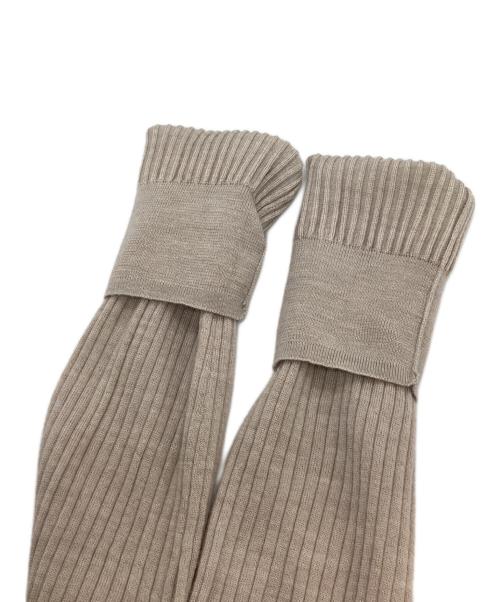 UNITED ARROWS（ユナイテッドアローズ）UNITED ARROWS (ユナイテッドアローズ) リブ クルーネック ニット ベージュ サイズ:Freeの古着・服飾アイテム