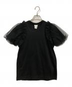noir kei ninomiyaノワール ケイ ニノミヤ）の古着「パフスリーブカットソー」｜ブラック