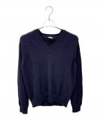 HERMESエルメス）の古着「ヴォヤージュ H柄 Vネックニット」｜ネイビー