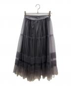 ANAYIアナイ）の古着「チュールティアードギャザー スカート」｜グレー