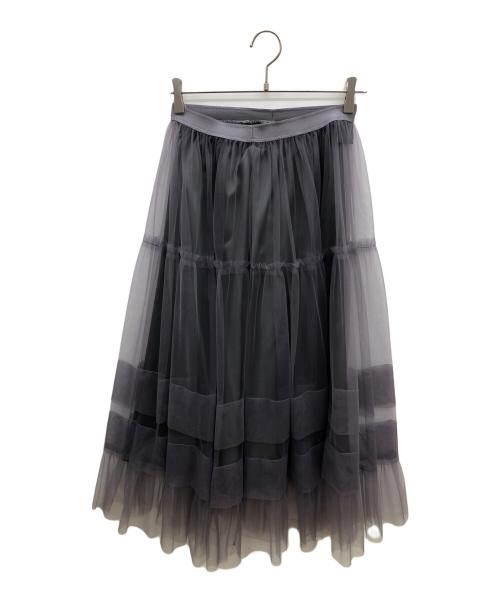 ANAYI（アナイ）ANAYI (アナイ) チュールティアードギャザー スカート グレー サイズ:36の古着・服飾アイテム