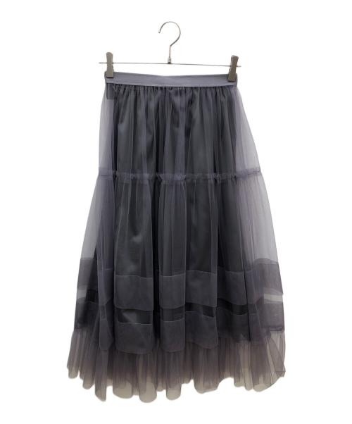 ANAYI（アナイ）ANAYI (アナイ) チュールティアードギャザー スカート グレー サイズ:36の古着・服飾アイテム
