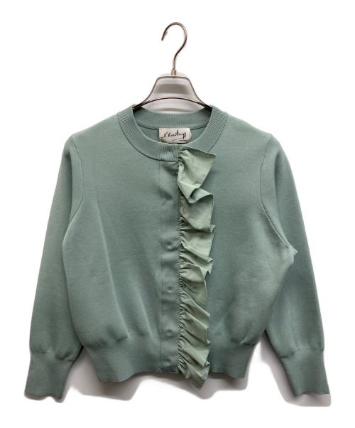 l’heritage martinique（レリタージュ マルティニーク）l’heritage martinique (レリタージュ マルティニーク) タフタフリルカーディガン グリーン サイズ:Freeの古着・服飾アイテム
