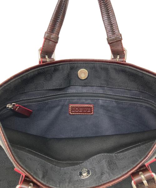 LOEWE（ロエベ）LOEWE (ロエベ) アナグラムキャンバスミニトートバッグ ブラックの古着・服飾アイテム
