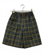 Christian Dior Sportsクリスチャン ディオールスポーツ）の古着「ヴィンテージウールブレンドチェックタックショートパンツ」｜ブラウン