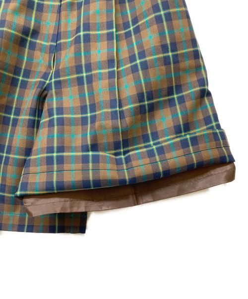 Christian Dior Sports（クリスチャン ディオールスポーツ）Christian Dior Sports (クリスチャン ディオールスポーツ) ヴィンテージウールブレンドチェックタックショートパンツ ブラウン サイズ:Mの古着・服飾アイテム