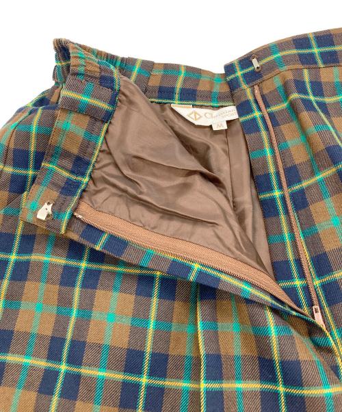 Christian Dior Sports（クリスチャン ディオールスポーツ）Christian Dior Sports (クリスチャン ディオールスポーツ) ヴィンテージウールブレンドチェックタックショートパンツ ブラウン サイズ:Mの古着・服飾アイテム