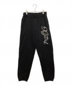 X-GIRLエックスガール）の古着「ラインストーンロゴスウェットパンツ」｜ブラック