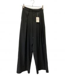 ABWEAR（ABWEAR）の古着「DEEP TUCK WIDE SLACKS」｜ブラック