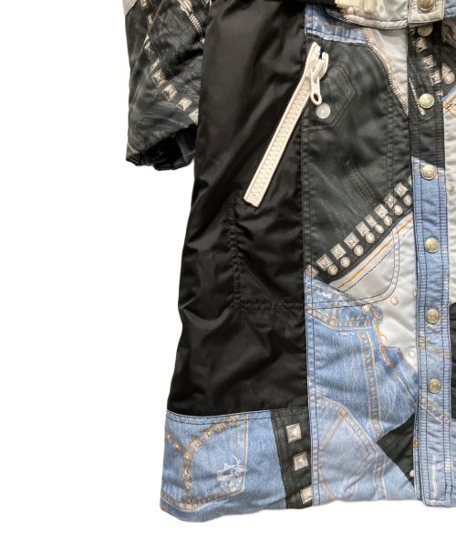 Christian Dior（クリスチャン ディオール）Christian Dior (クリスチャン ディオール) デニム転写プリントライダースコート/2001aw/アーカイブ インディゴ サイズ:40の古着・服飾アイテム