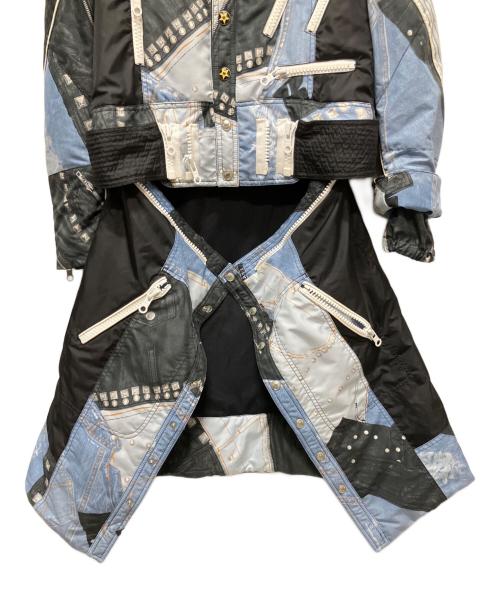 Christian Dior（クリスチャン ディオール）Christian Dior (クリスチャン ディオール) デニム転写プリントライダースコート/2001aw/アーカイブ インディゴ サイズ:40の古着・服飾アイテム