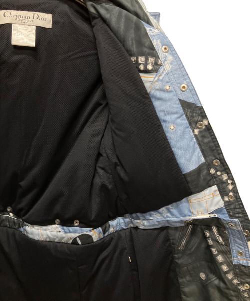 Christian Dior（クリスチャン ディオール）Christian Dior (クリスチャン ディオール) デニム転写プリントライダースコート/2001aw/アーカイブ インディゴ サイズ:40の古着・服飾アイテム