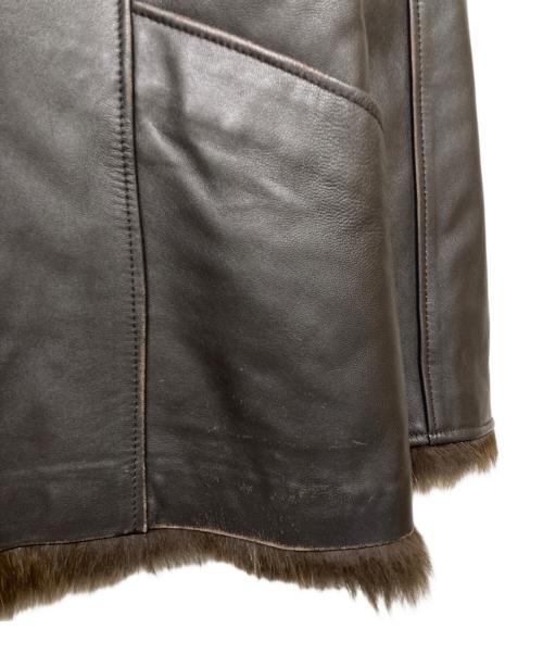 BALMAIN（バルマン）BALMAIN (バルマン) フォックス ラムレザーコート ブラウン サイズ:13の古着・服飾アイテム